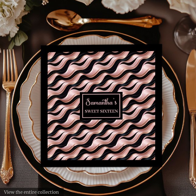 Lux Rose Gold Napkins Eleganter Glitzer Party Akze Serviette (Lux Rose Gold Napkins Elegant Glitter Party Accent)