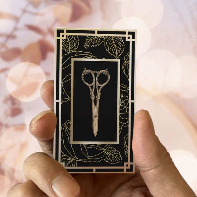 Lux Salon Vintages Goldflorentmuster Visitenkarte (Von Creator hochgeladen)