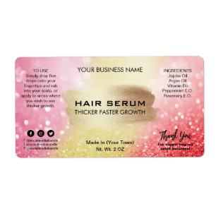 Lux Shimmer Pink Gold Rote Haare Serum Labels