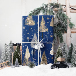 Lux Weihnachts Gold auf blauem Wrapping Paper Geschenkpapier
