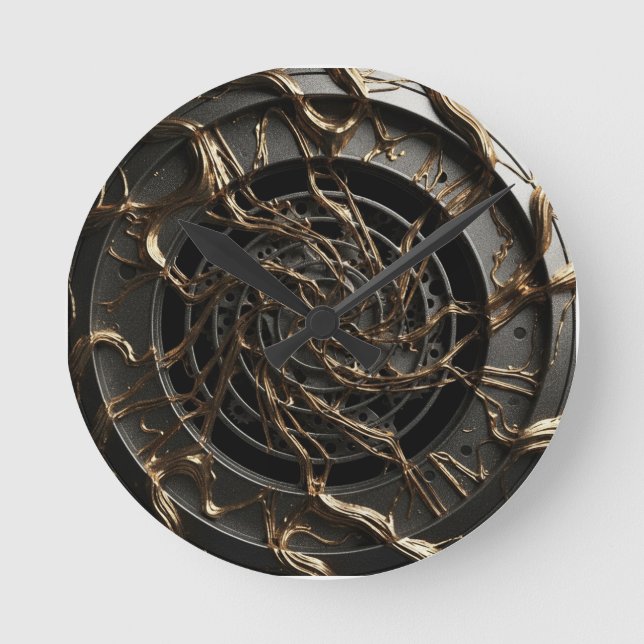 Luxe 3D-Zifferblatt Runde Wanduhr (Vorderseite)