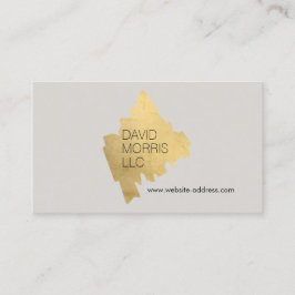 Luxe Abstrakt Gold Pinselstrich Logo auf Tan Visitenkarte