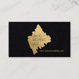 Luxe Abstrakt Gold Pinselstriche Logo auf schwarze Visitenkarte