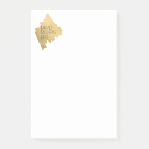 Luxe Abstrakte Gold-Pinselstriche-Logo auf Weiß Post-it Klebezettel