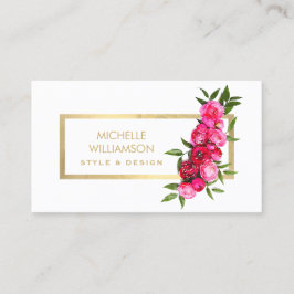 Luxe Aquarell Rose Gold/Weiß Visitenkarte