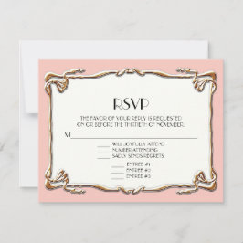 Luxe Art Deco Nouveau Gatsby Style Gold Menü RSVP Karte