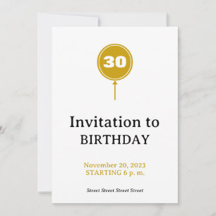 Luxe Balloon Birthday Invite Einladung