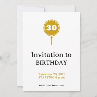 Luxe Balloon Invitation d'anniversaire