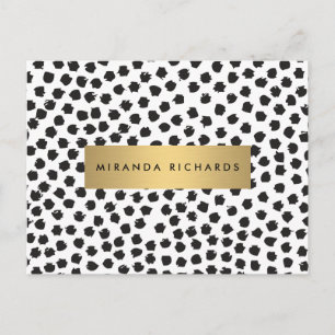 Luxe Black Confetti Dots II mit Gold Bar Postcard Postkarte