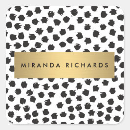 Luxe Black Confetti Dots II mit Gold Bar Stickers