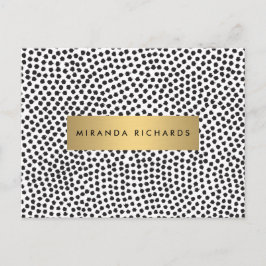 Luxe Black Confetti Dots mit Gold Bar Postkarte