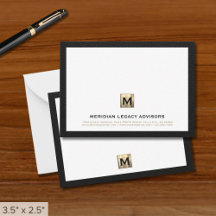Luxe Black Gold Anwaltskanzlei Note Card