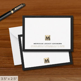 Luxe Black Gold Anwaltskanzlei Note Card Mitteilungskarte