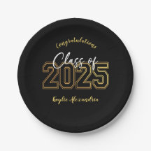 Luxe Black & Gold Graduation Party Teller