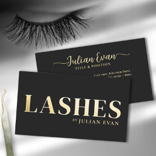 Luxe Black Gold Lash Technicien Carte de visite