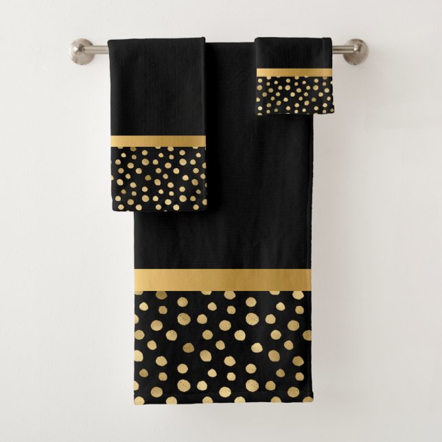 LUXE BLACK GOLD SPOT BADEZIMMER TOWEL SET (Insitu)