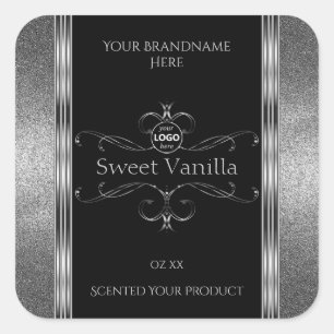 Luxe Black Silver Ornate Produit Étiquettes Ajoute