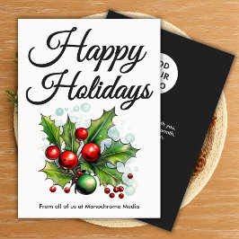 Luxe Black & White Christmas Card Feiertagskarte