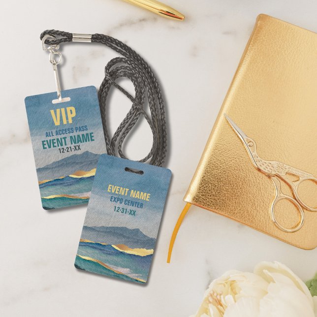 Luxe Blue Gold Aquamarine Landschaft VIP Alles Zut Ausweis (Von Creator hochgeladen)