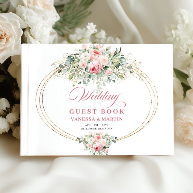 Luxe blush roses greenery gold boho rustic wedding gästebuch (Luxe blush roses greenery gold boho rustic wedding guest book

)