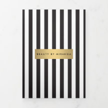 Luxe Bold Black and White Stripes Broschüre