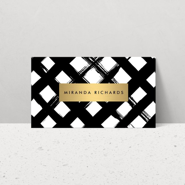 Luxe Bold Brushstrokes Business Card Visitenkarte (Von Creator hochgeladen)