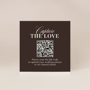 Luxe Brown   QR-Code Hochzeit - Erfasse die Liebe Begleitkarte