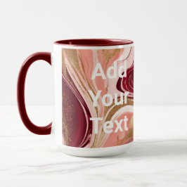 Luxe Burgundy Gold Wirbel Benutzerdefinierter Text Tasse