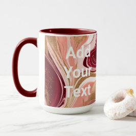Luxe Burgundy Gold Wirbel Benutzerdefinierter Text Tasse