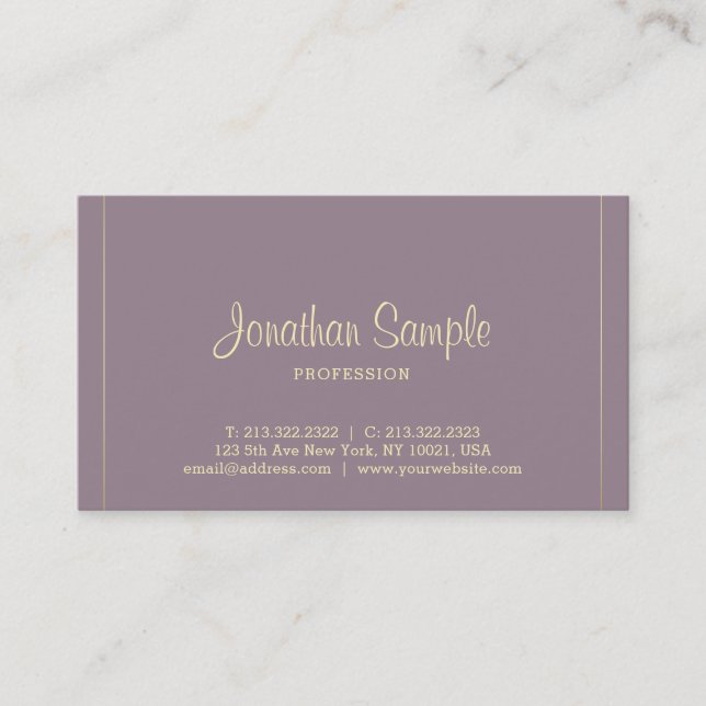 Luxe Businessman Elegant Calligraphy Silk Luxury Visitenkarte (Vorderseite)
