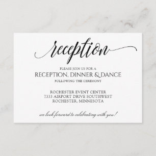 Luxe Calligraphy-Typografy Empfang Card   Schwarz Einladung