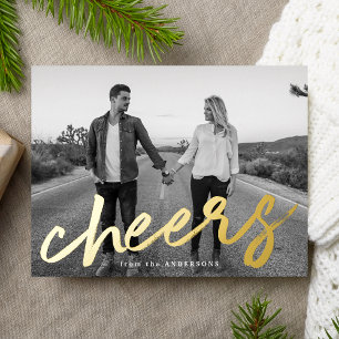Luxe Cheers Foto Folien Feiertagspostkarte