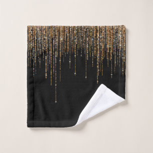Luxe Chic Black Gold Fringe Parties scintillant ét