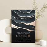 Luxe Dark Marble 16 . Geburtstag Birthday Folieneinladung<br><div class="desc">Feiern Sie sie mit diesen schicken Einladungen, die perfekt für eine 16 . Geburtstag Geburtstagsparty sind. Das luxuriöse Design besticht durch einen schwarzen, grauen und blauen Marmorhintergrund mit vergoldeter Rose-Folie und den Party-Details in modernen Schriften. Der Ehrengast erscheint in Folienbuchstaben. Eine elegante und erstklassige Wahl für fantastische, süße 16 Geburtstagsfeiern!...</div>