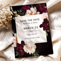 Luxe Dark Moody Burgundy Blush Floral Wedding