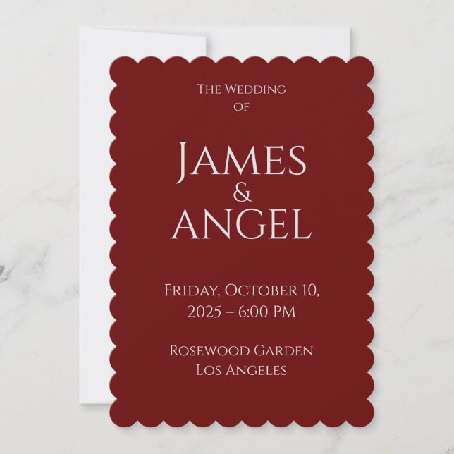 Luxe Elegant Mariage Invitation | Entièrement modi (Devant)