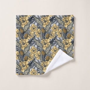 Luxe Elegant Or N' Black Tropical Flowers