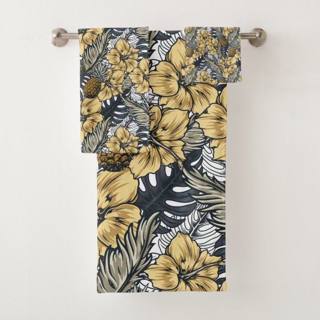 Luxe Elegant Or N' Black Tropical Flowers (En situation)