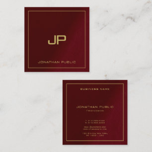 Luxe Elegant Template Gold Benutzerdefiniertes Tex Quadratische Visitenkarte