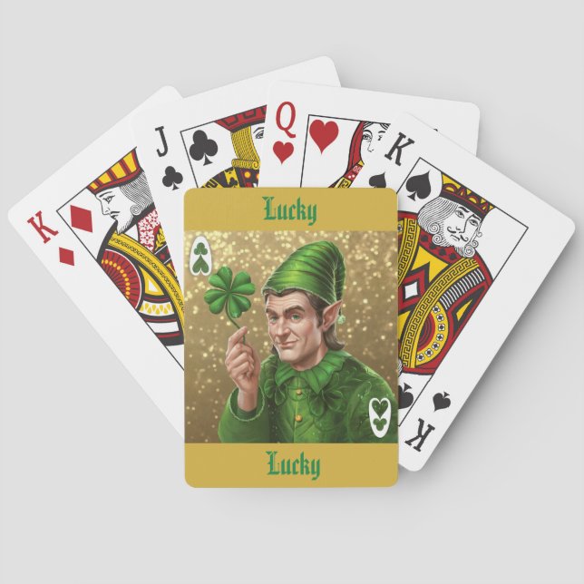 Luxe Elf Lucky Playing Card Gold Glitzer Glitzern Spielkarten (Rückseite)