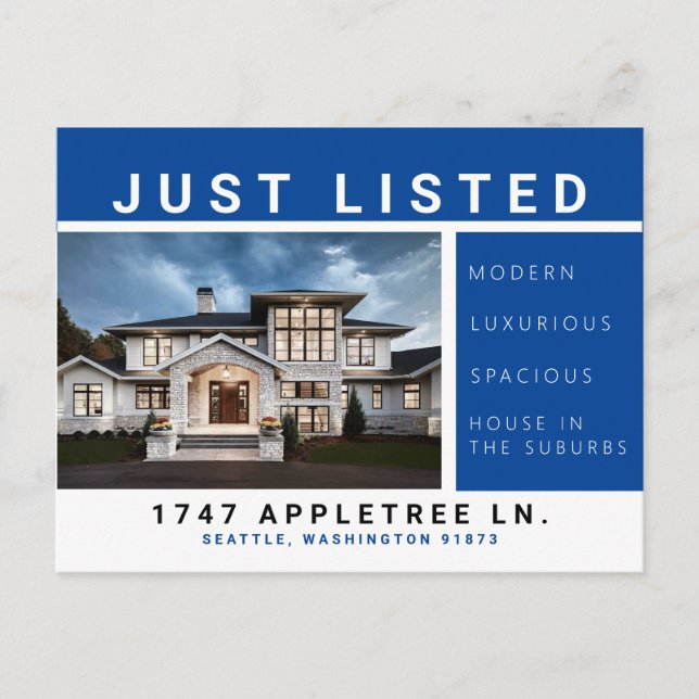 Luxe énuméré de bleu de carte postale (Devant)