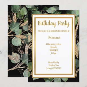 LUXE EUCALYPTUS SAGE NOIR SAGE VERT INVITATION SAG