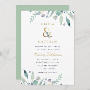 Luxe Faire-part de mariage Floral