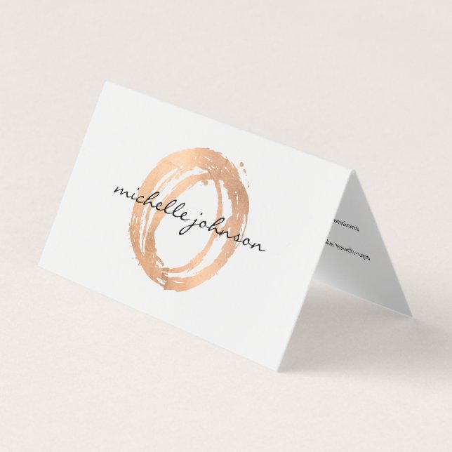 Luxe Faux Rose Gold Painted Circle Carte de soins  (Devant)