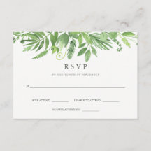 Luxe Feuille | Mariage botanique vert RSVP