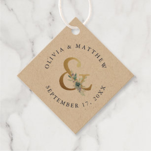 Luxe Floral Ampersand Hochzeit Vielen Dank Geschenkanhänger