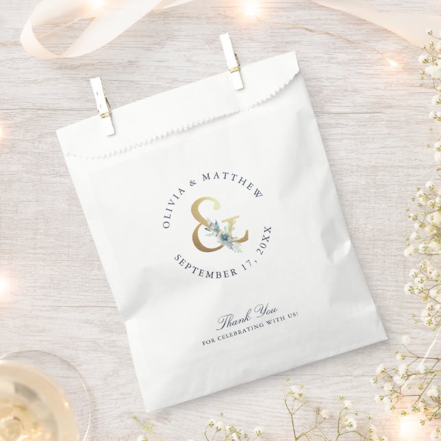 Luxe Floral Ampersand Hochzeit Vielen Dank Geschenktütchen (Ausgeschnitten)
