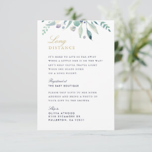 Luxe Floral Long Distance Baby Dusche Begleitkarte