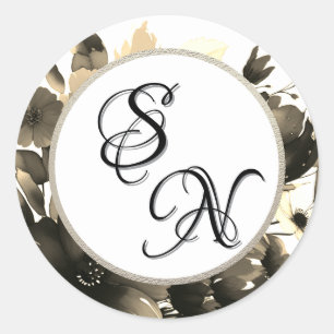 Luxe Floral Monogram Initial Sticker