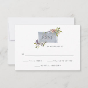 Luxe Floral   Moosgrüne Wasserfarben-Hochzeit RSVP Karte